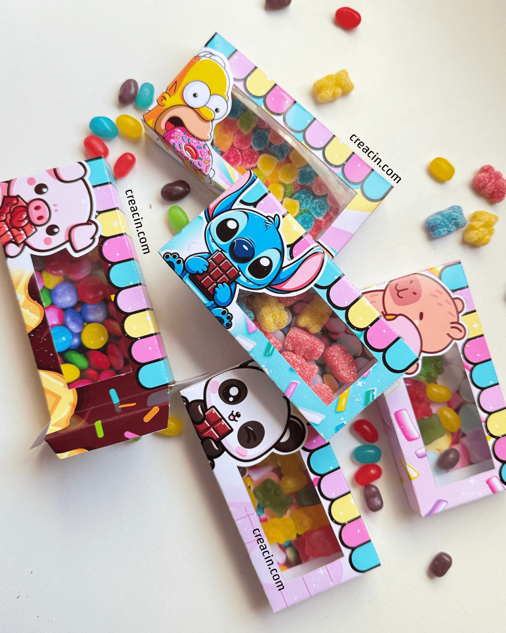 Cajitas con visor para dulces