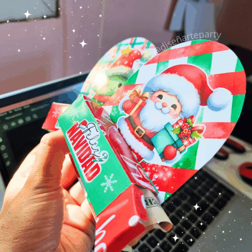 CARTONCITOS PORTABILLETE NAVIDAD ROJO