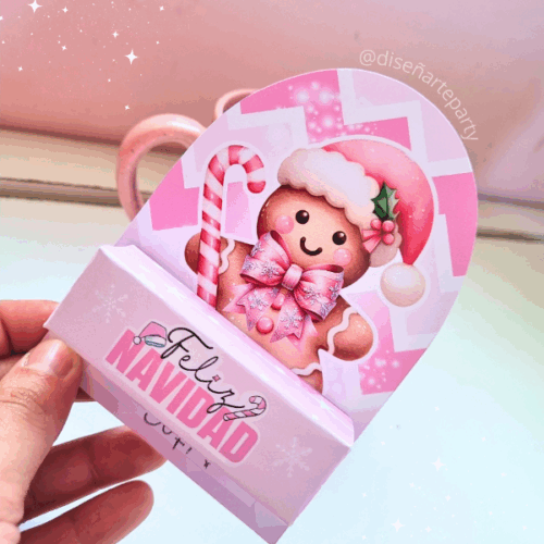 CARTONCITOS PORTABILLETE NAVIDAD ROSA