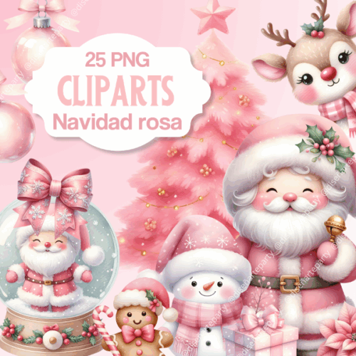 CLIPARTS NAVIDAD ROSA PNG