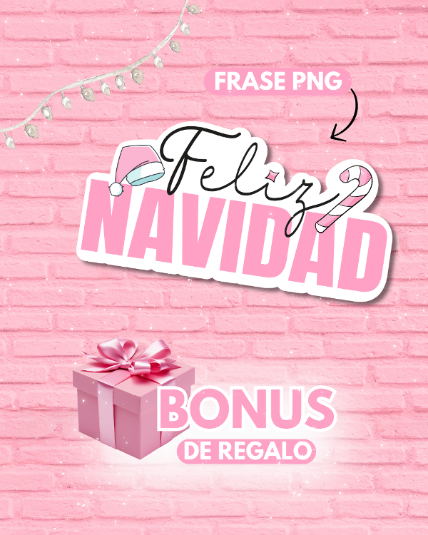 PAPELES DIGITALES Y FRASE NAVIDAD ROSA - Imagen 4